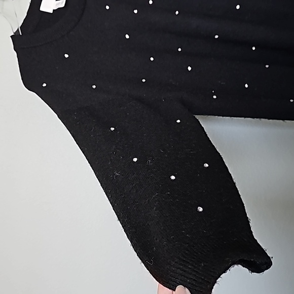 H&M Glam Whimsigoth Oversized rhinestone studded wool blend black sweater XXL - Picture 7 of 9